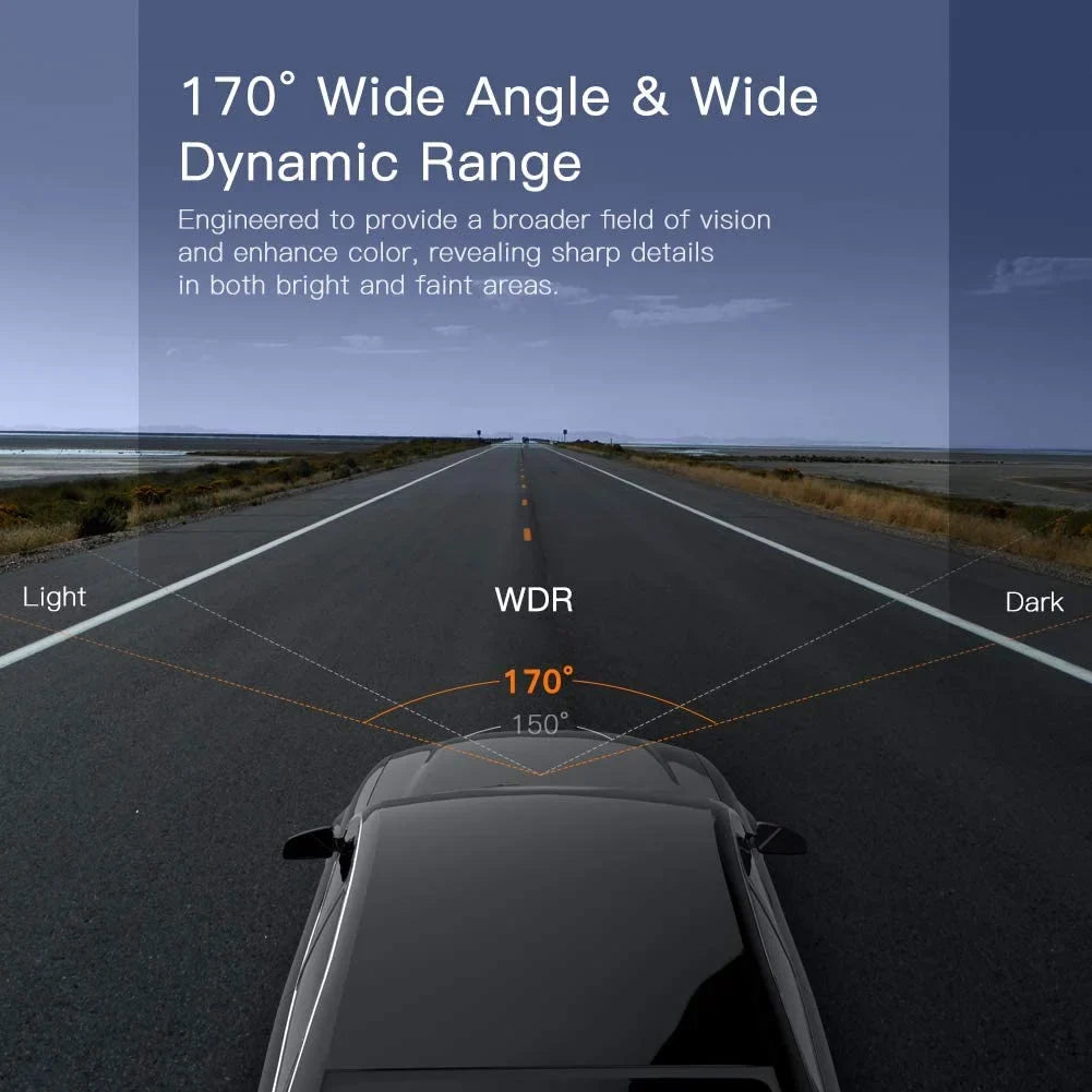 APEMAN C450 Dash Cam 1080P FHD 3" Car Camera 170° Wide Angle Sizecreen, Parking Monitor, Black
