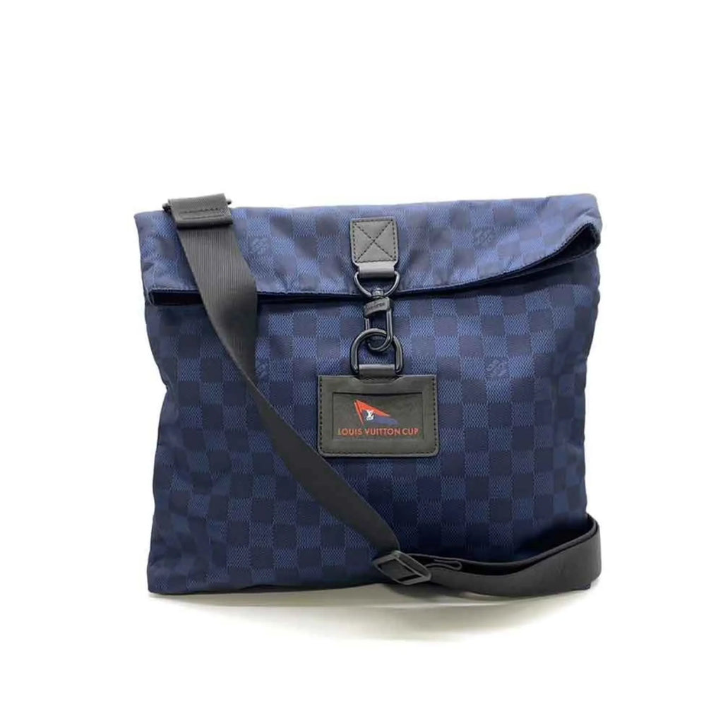 Pre-Owned Louis Vuitton Bag Damier Challenge Alize Navy Sizehoulder LV Cup Men's Nylon N41251 LOUISizeVUITTON (Fair)