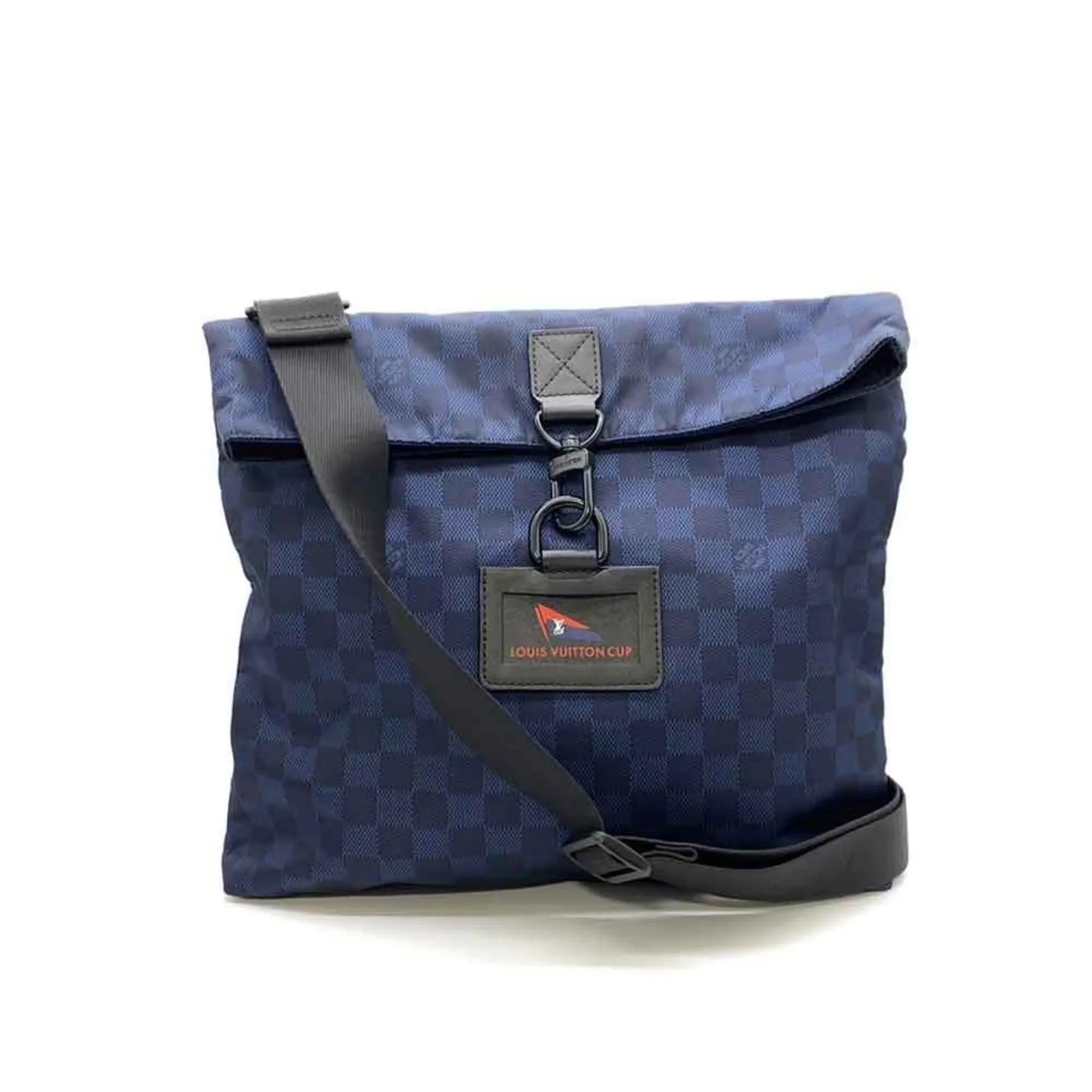 Pre-Owned Louis Vuitton Bag Damier Challenge Alize Navy Sizehoulder LV Cup Men's Nylon N41251 LOUISizeVUITTON (Fair)