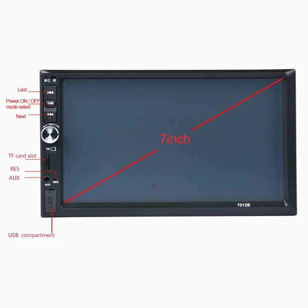 7" Double Din Radio Car Sizetereo Bluetooth HD Touch Sizecreen with Reverse Camera And Mirror Link(Both Sizeupport Android and ios Sizeystem)