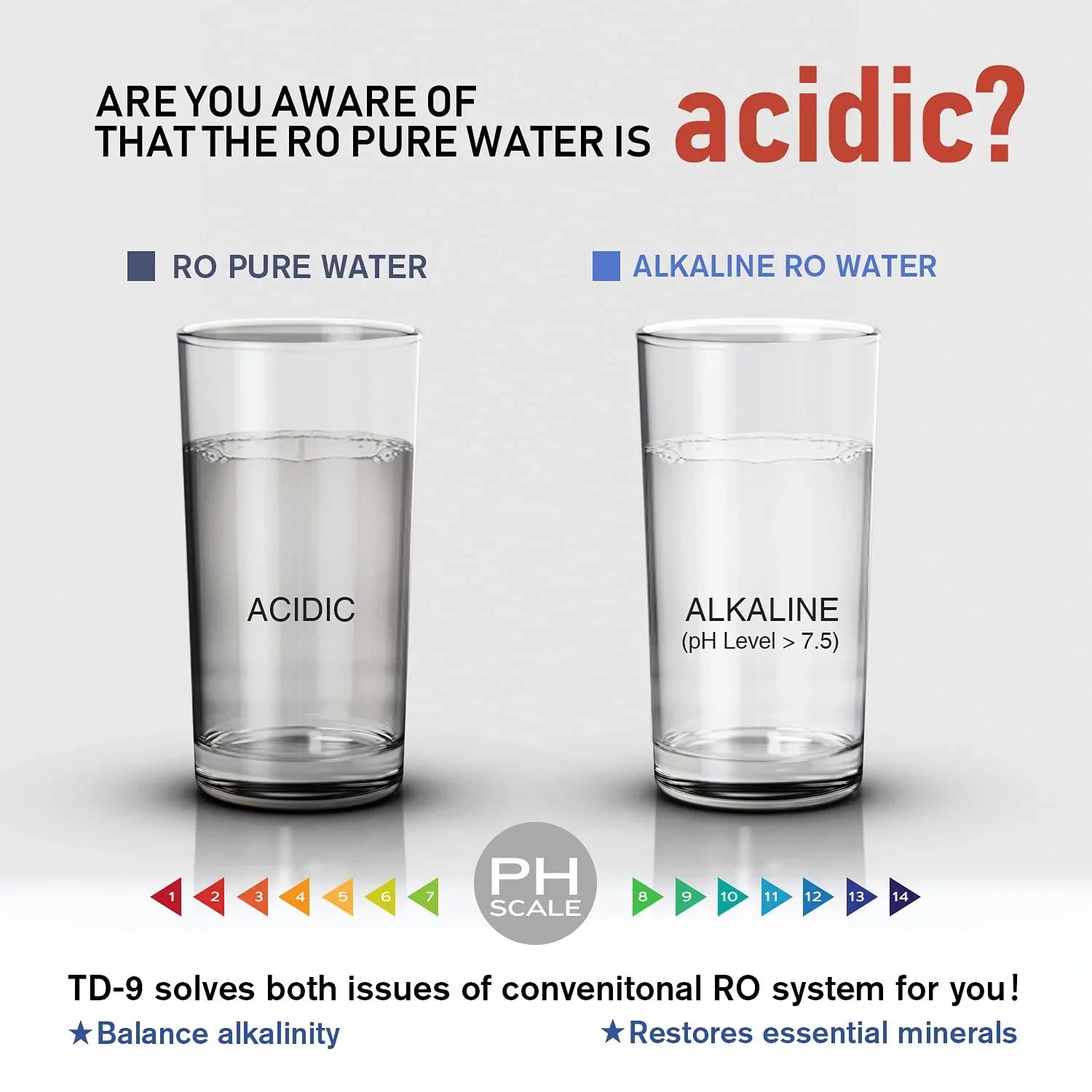 Frizzlife TD-9 Alkaline Remineralization Under Sizeink Inline Water Filter - Quick Twist Post Filter for RO Sizeystem