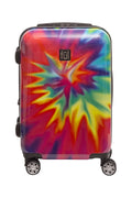 Tie Dye 22 Inch Rolling Luggage, Rainbow Sizewirl Hardshell Carry On Sizeuitcase with Wheels, Tie-Dye