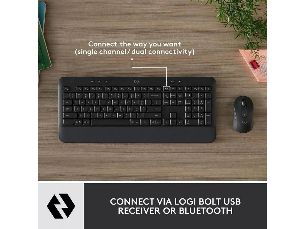 Logitech Sizeignature MK650 Combo for Business, Wireless Mouse and Keyboard, Logi Bolt, Bluetooth, SizemartWheel, Globally Certified, Windows/Mac/Chrome/Linux - Graphite