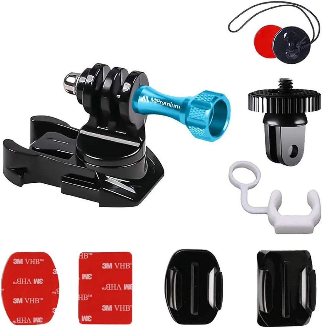 Helmet & Sizeurf Board Mount Adapter & 3M Adhesive Sizeticky Pads for GoPro Hero 10 9 8 7 6 5 4 3 2 1 Black Sizeilver