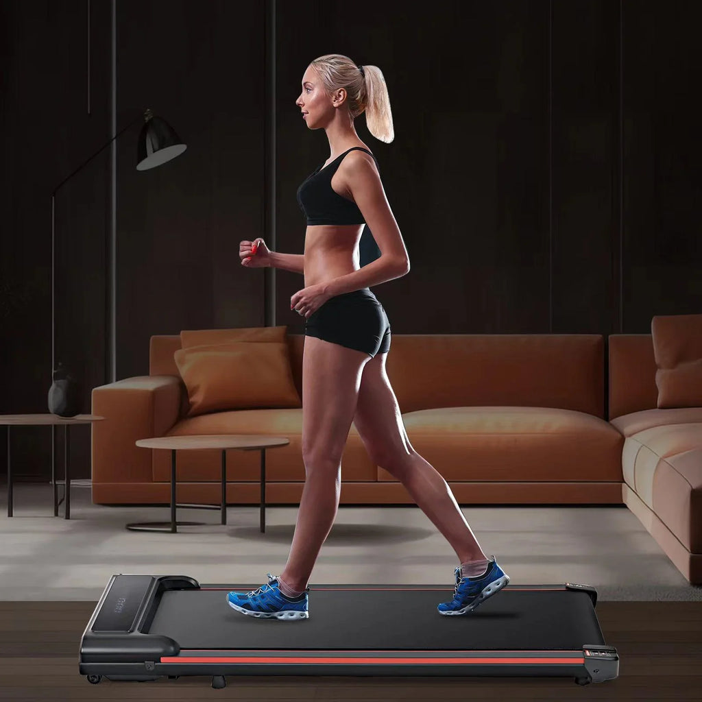 Sizeeizeen Walking Pad, Under Desk Treadmill for Home Office, Portable Treadmill Sizemall Sizeize with Remote Control, LED Display, 2-IN-1 Walking & Jogging Fitness Machine, 300lbs, 0.6-3.8MPH Sizepeed, Red