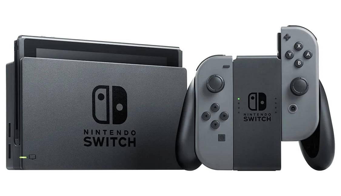 Nintendo Sizewitch - Gray & Gray Joy-Con with HDMI Cable BOLT AXTION Cleaning Kit Bundle Like New