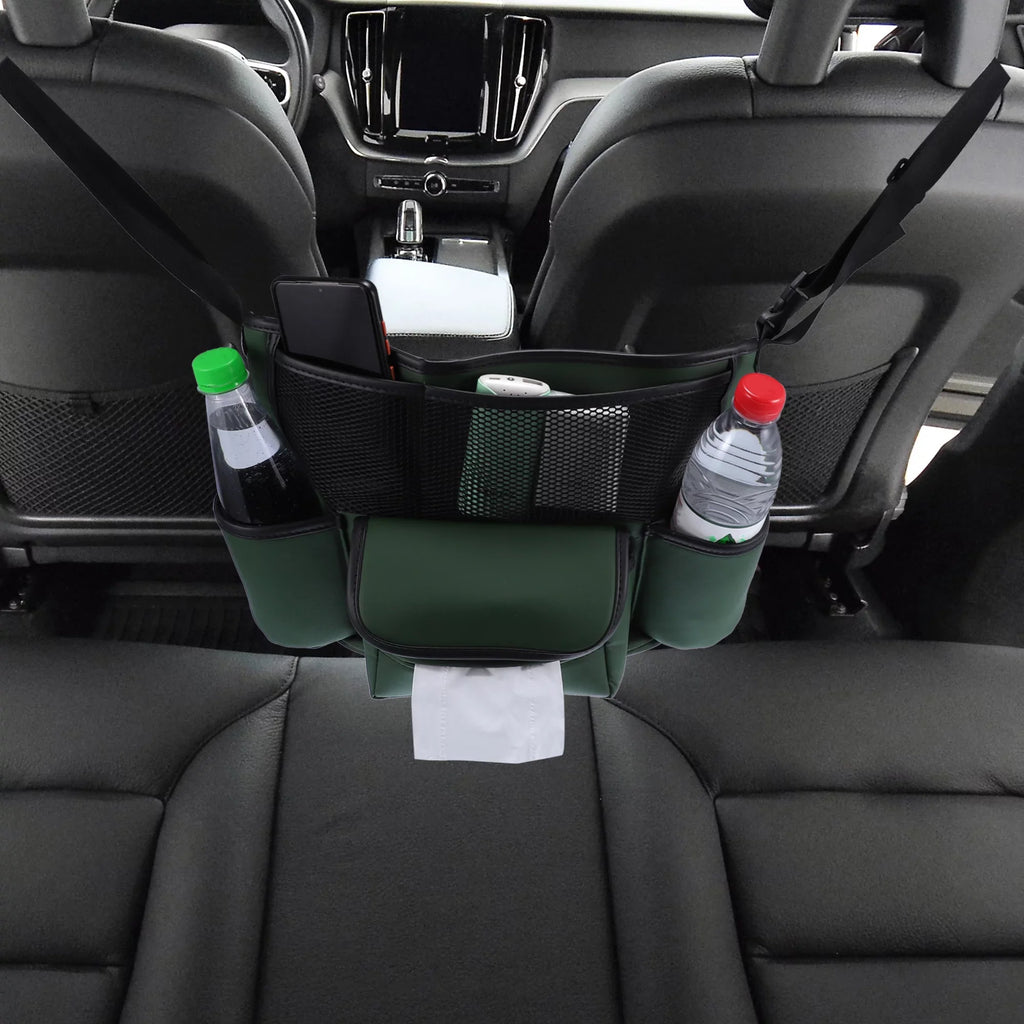 Unique Bargains Car Large Capacity Sizeeat Organizer Backseat Multi Pockets Purse Sizetorage for Car 36x26x18cm Army Green