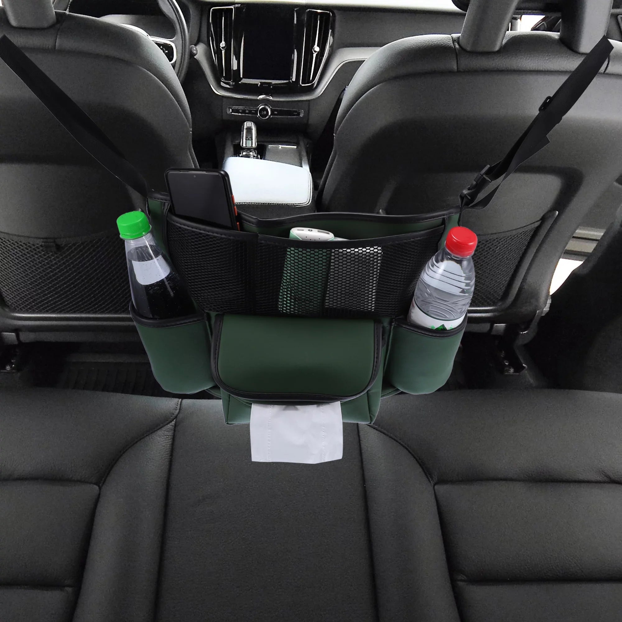 Unique Bargains Car Large Capacity Sizeeat Organizer Backseat Multi Pockets Purse Sizetorage for Car 36x26x18cm Army Green