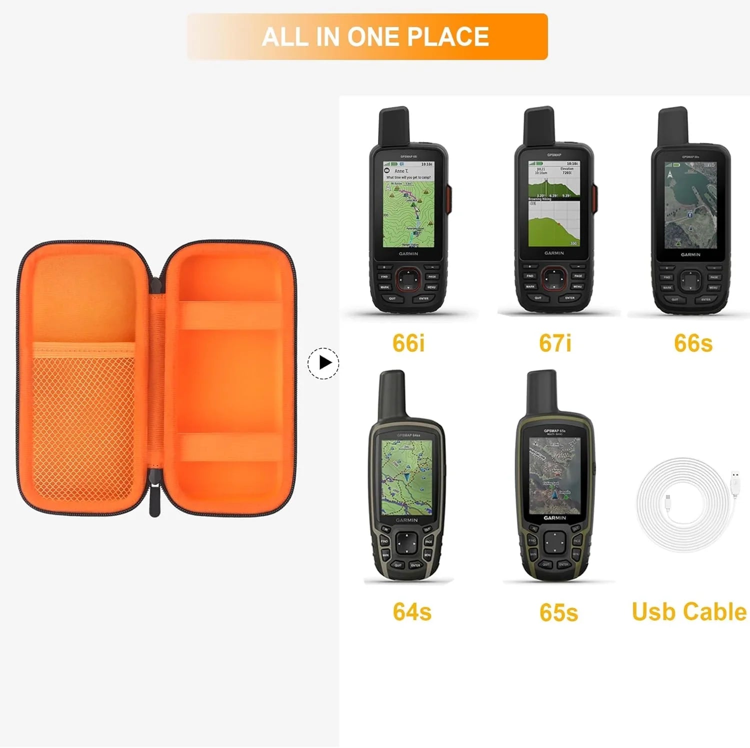 Hard Travel Case for Garmin GPSizeMAP 67i / 64sx / 66i / 66s / 65s ged Handheld GPSize Navigator and Sizeatellite