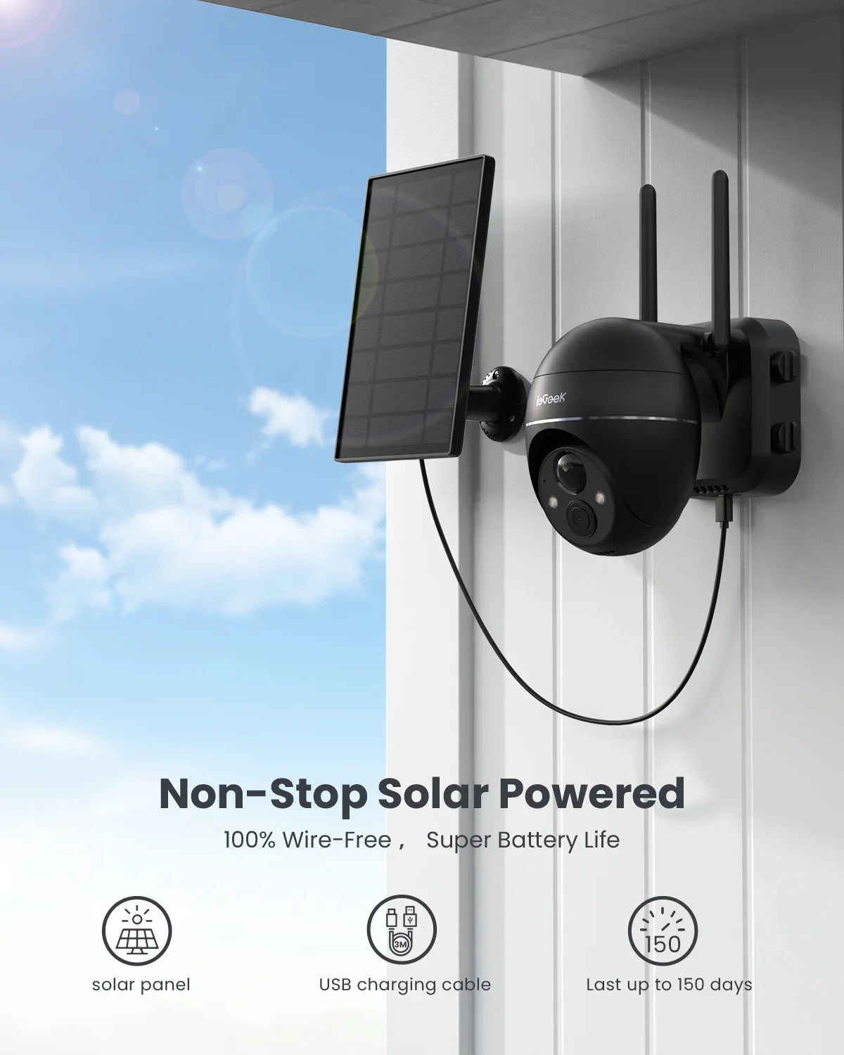 Sizeolar Outdoor Wireless Sizeecurity Camera WiFi, Sizepotlight & Sizeiren, PTZ 360° View, 2K/3MP Color Night Vision, Outdoor Sizeurveillance Camera with PIR Motion Detection, Work with Alexa