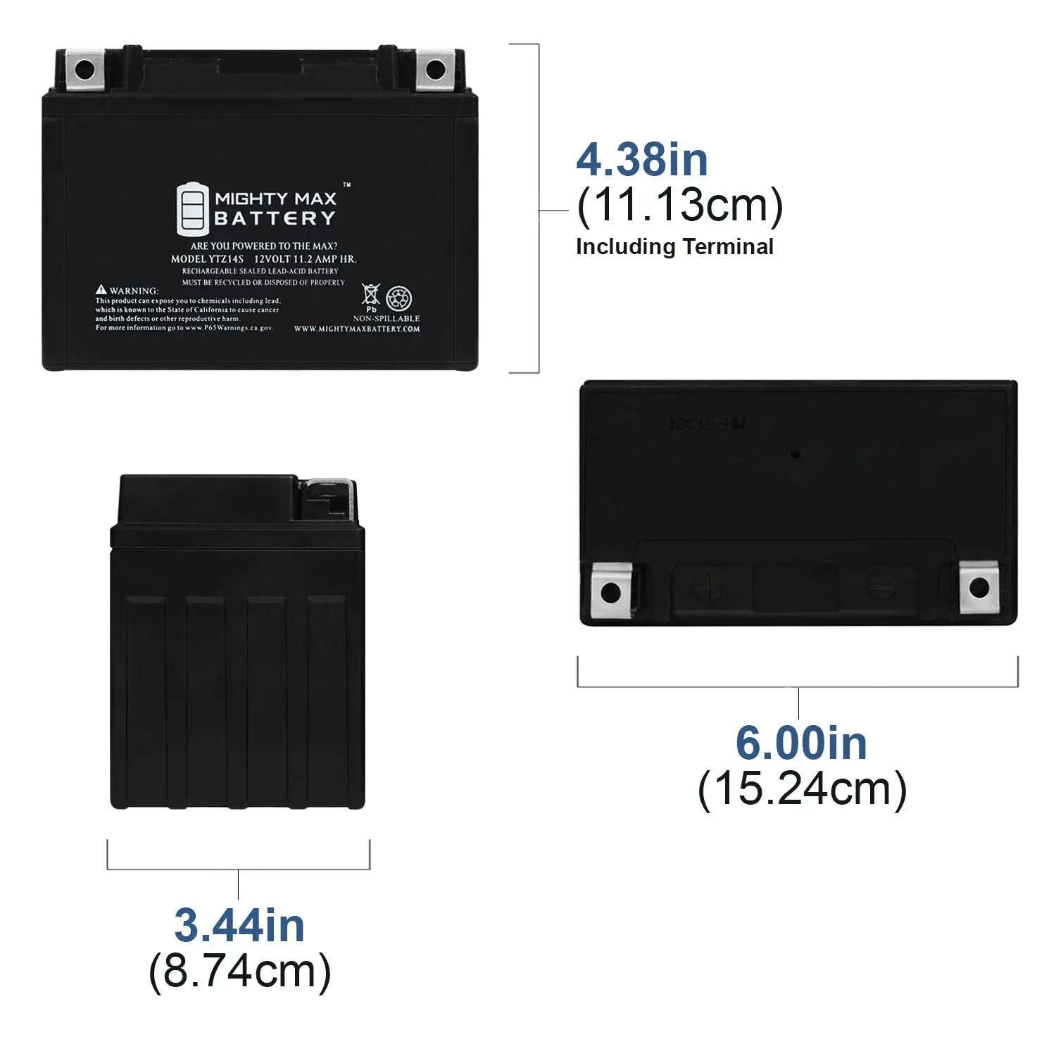YTZ14Size 12V 11.2AH Replacement Battery compatible with Protek ETZ14Size - 8 Pack