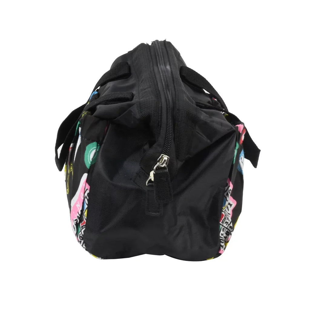 Black 6 Pocket Bingo Tote Bag Dauber Card Holder Zipper Closure Game Night Purse