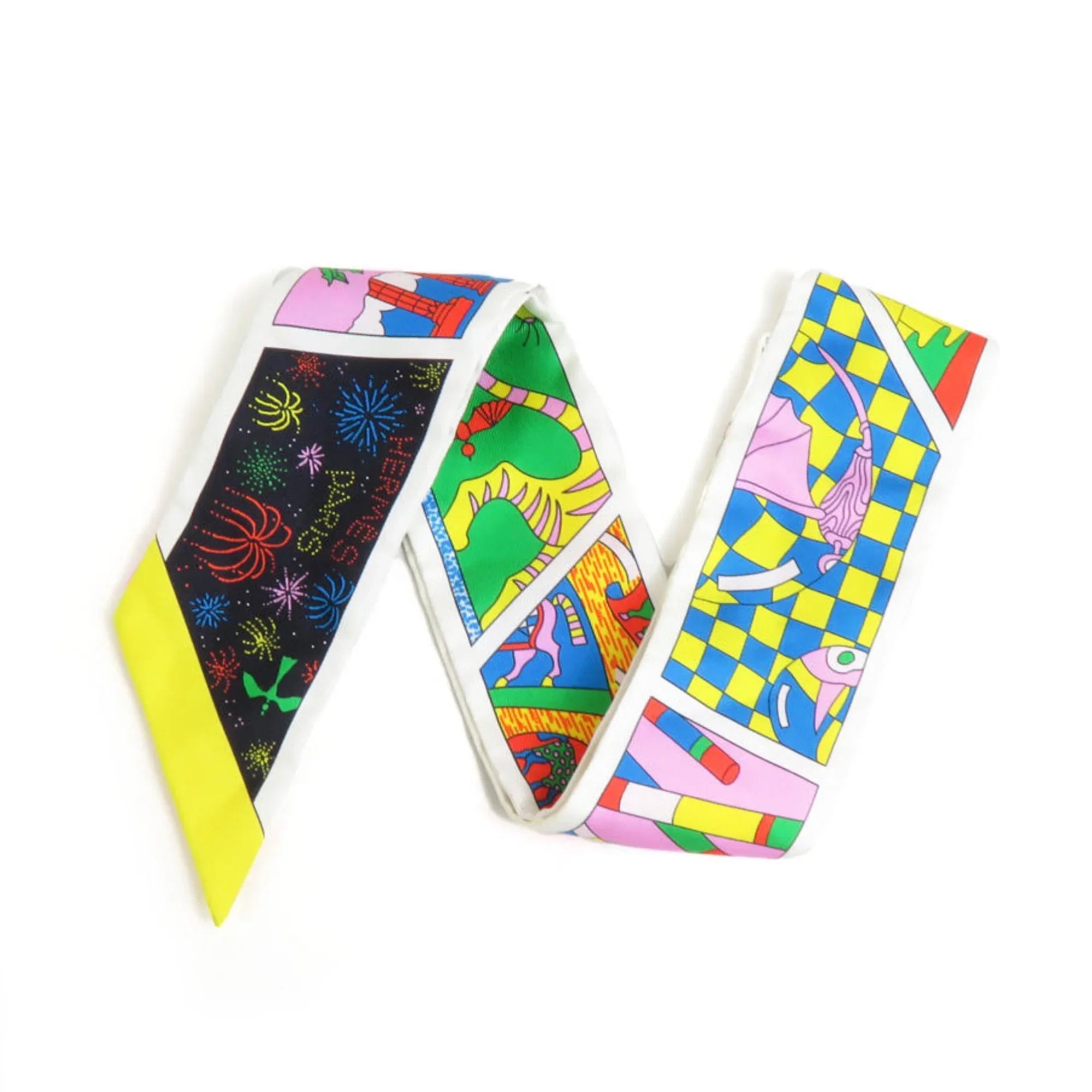 Pre-Owned HERMESize Sizecarf Muffler Twilly Sizeilk Multicolor Women's (Good)