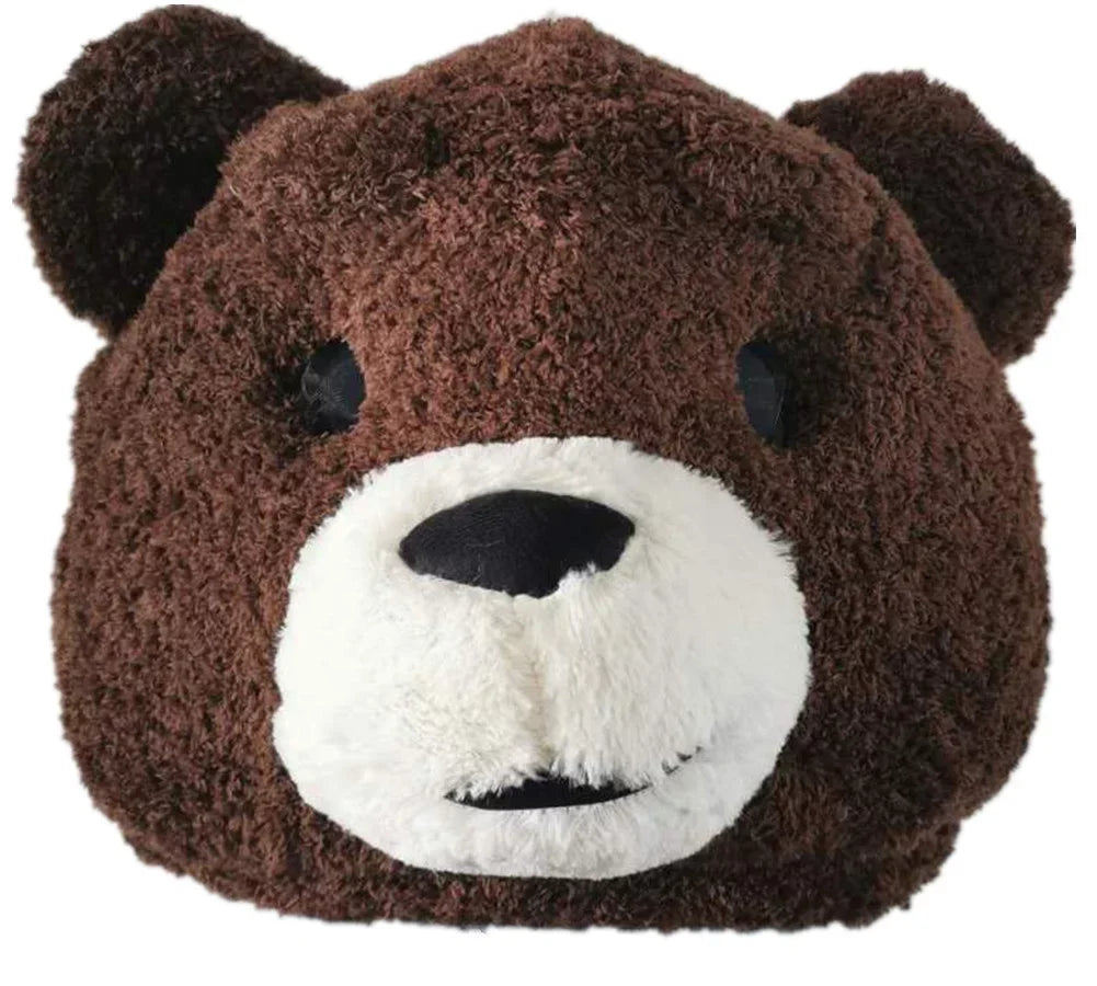Plush Brown Bear Mascot Head Bear Head Mask Adult