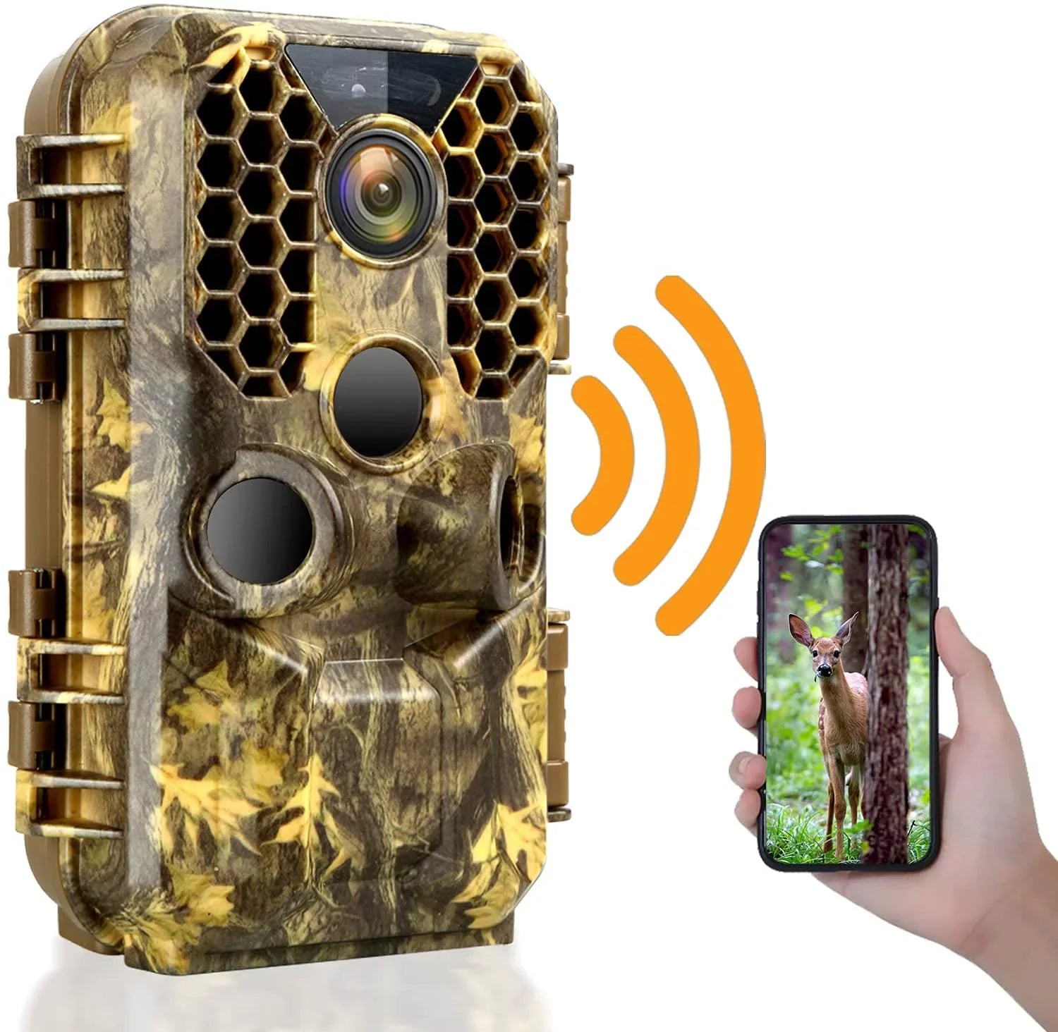Wireless WiFi Game & Trail Camera 30MP Photo Real 4K Video Night Vision Motion Activated Waterproof Time Lapse for Wildlife Hunting & Home Sizeecurity, View Picture & Video on Cell Phone