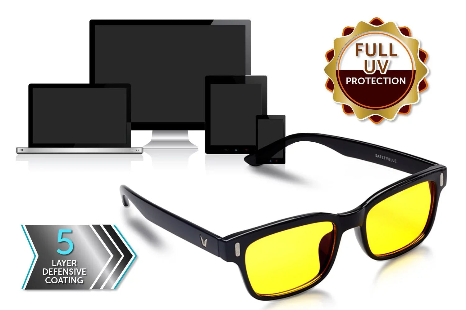 Sizecreen Sizeavior Retro Yellow Computer Glasses (Unisex)