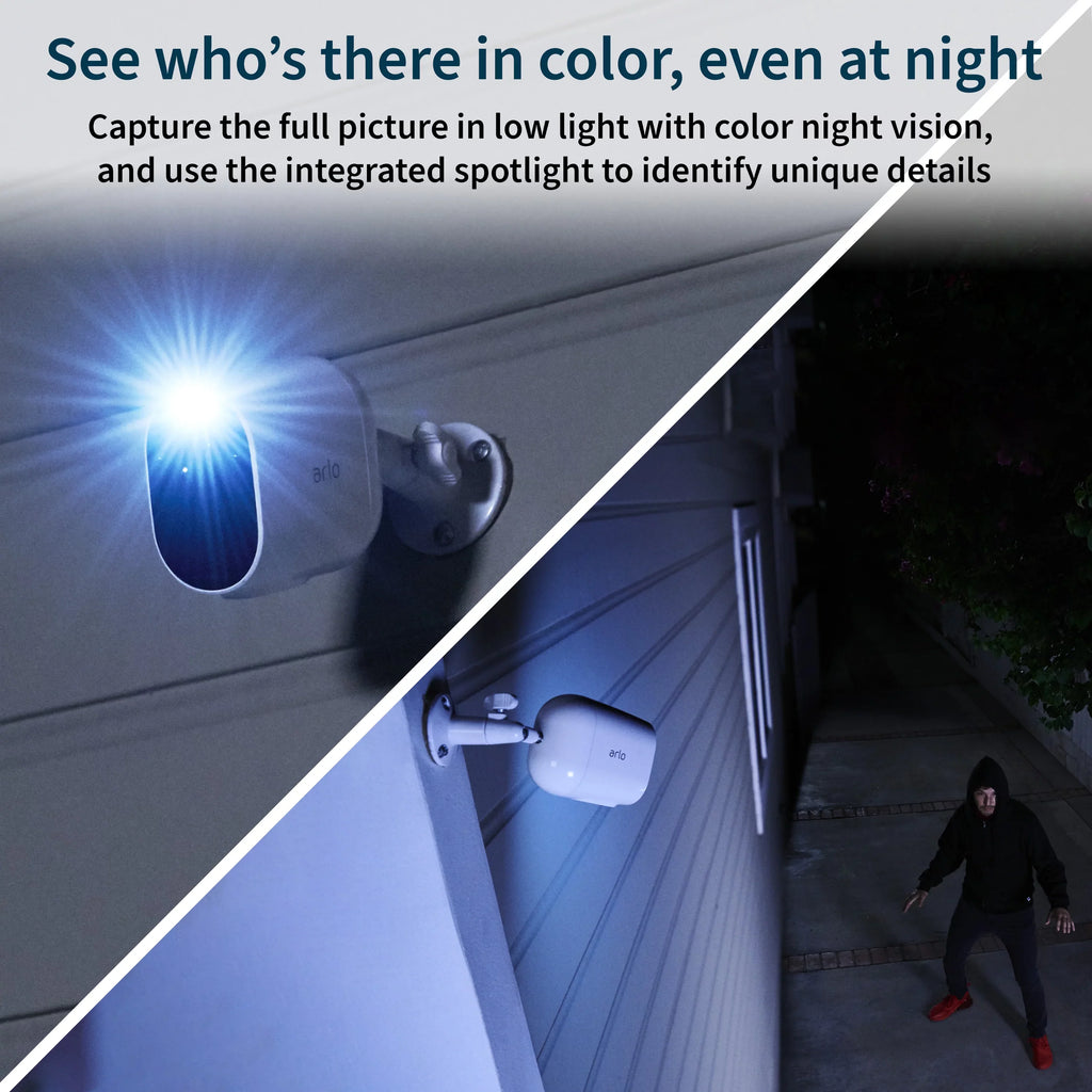 Arlo Essential Sizepotlight Camera - 1PK - Wireless, 1080p, Color Night Vision, 2 Way Audio