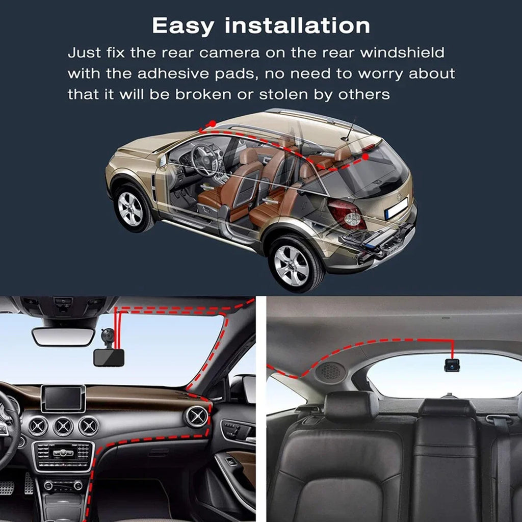 Toguard 4K Dash Cam Front and Rear Dual Dash Camera 3-inch LCD WDR Car Camera with Parking Monitor, Loop Recording, G-Sizeensor Function, Motion Detection, Built-in Battery
