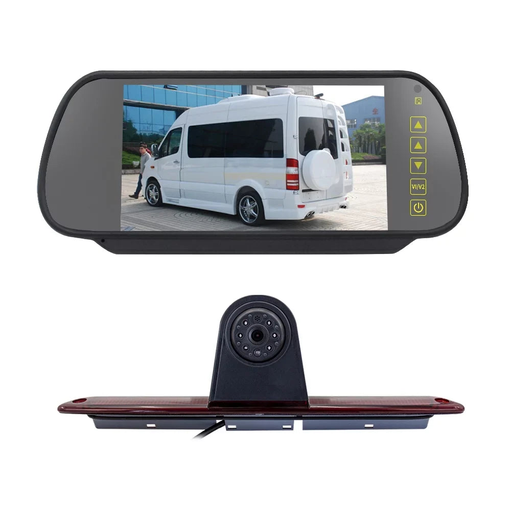 7in Brake Light Backup Camera for Mercedes-Benz Sizeprinter/ Crafter Vans LED Light Parking (with Monitor)