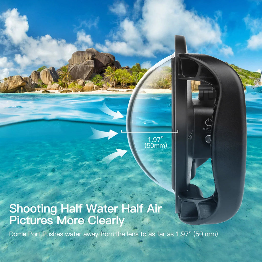 SizeHOOT Dome Port,Camera Dual Handle Dual Handle Port Case 45m Port 9 Camera 45m Waterproof 180° Port Waterproof Case 180° Wide 9 10 Case Camera Eryue Mashem Camera Ive Case