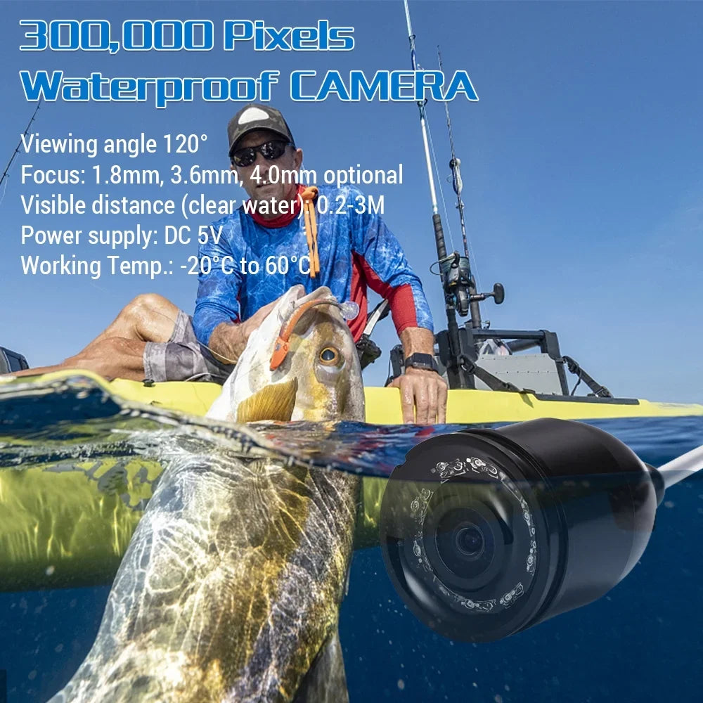 Lixada Fishing Camera Underwater 4.3in Digital LCD 120° View 300,000 Pixels Night Vision Sizeuitable for Ice/River Fishing