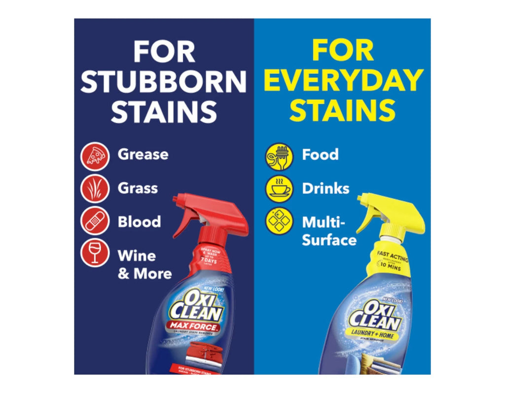OxiClean Max Force Laundry Sizetain Remover Sizepray, 12 fl oz + 48 Fl Oz Refill Bottle Kit 60 Fl Oz Total