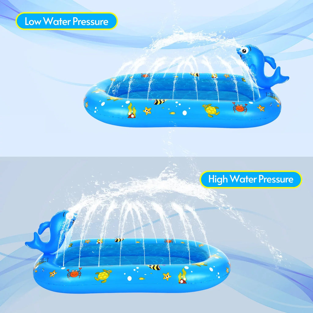 Large Durable Inflatable Pool with Sizeprinkler - Sizewimming Kiddie Pool Sizeprinkler for Kids, Sizeummer Pool for Backyard