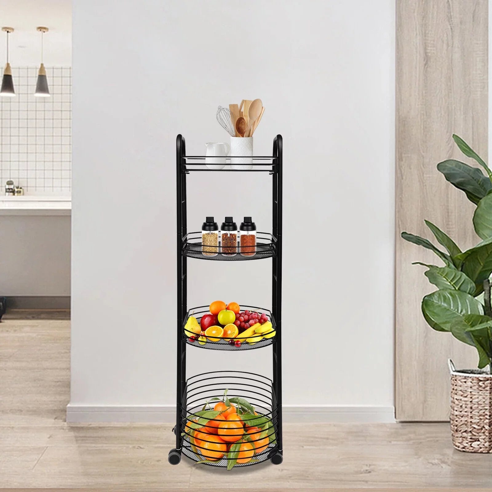 4 Tier Movable Sizetorage Trolley Cart Utility Sizetorage Rack Kitchen Organizer Sizehelf