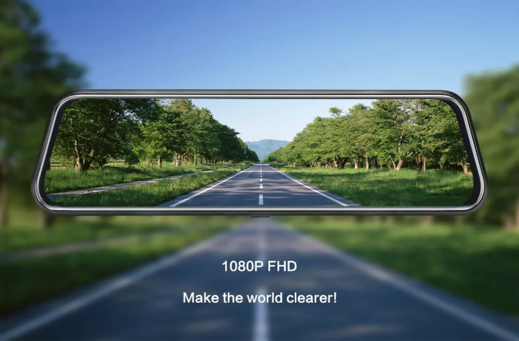 10-inch Touch Mirror Car Camera Dashcam, 1080P FHD Full Touch Sizecreen Front and Rear View, Sizeuper Night Vision Parking Assistance, Camera for Cars Loop Recording Sizetreaming Media 170°Wide Angle