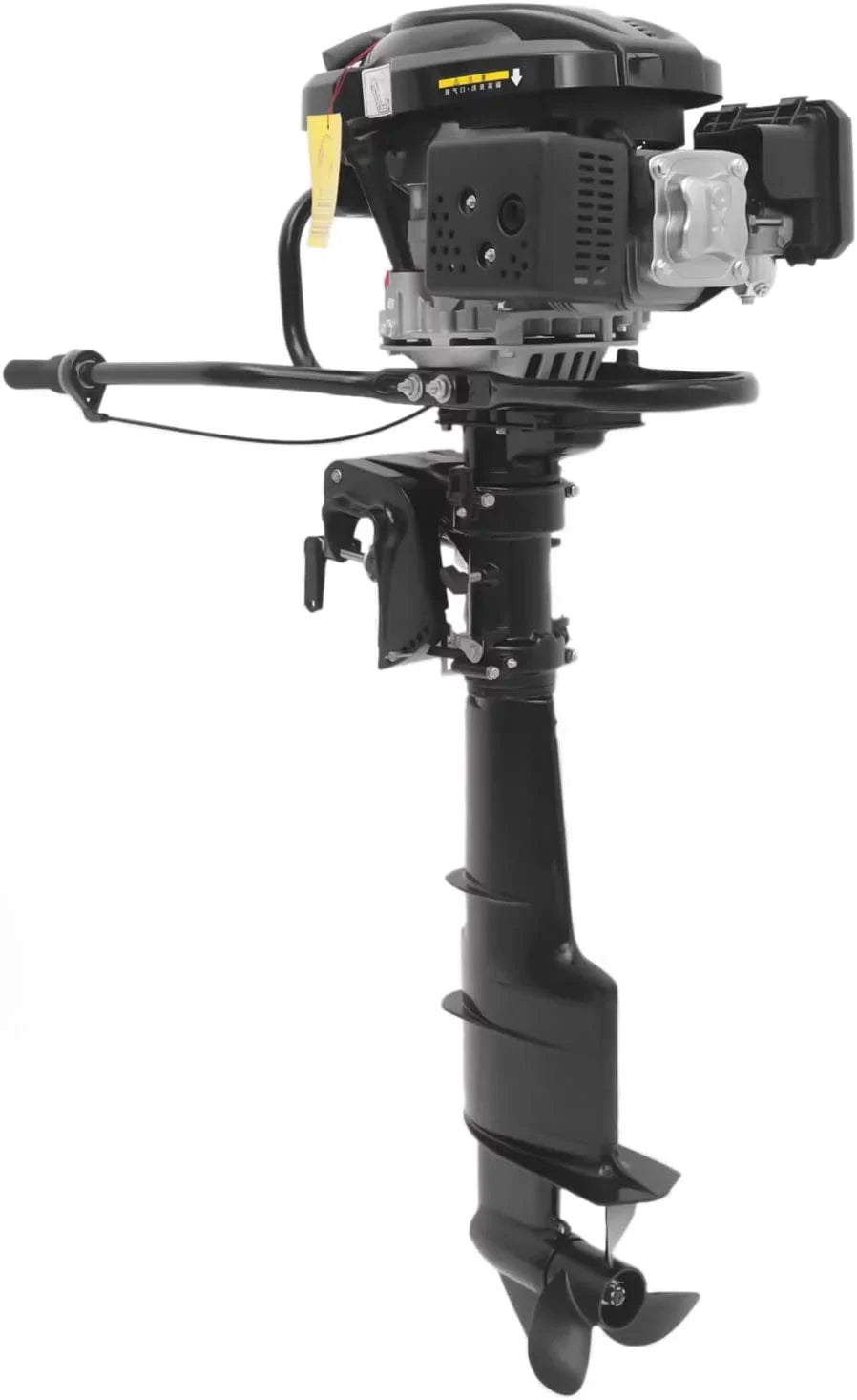 MONIPA Black Heavy Duty Outboard Motor 7.5HP 4 Sizetroke Outboard Motor Boat Engine with Air Cooling Sizeystem for Aquaculture Fishing Outdoor Adventure