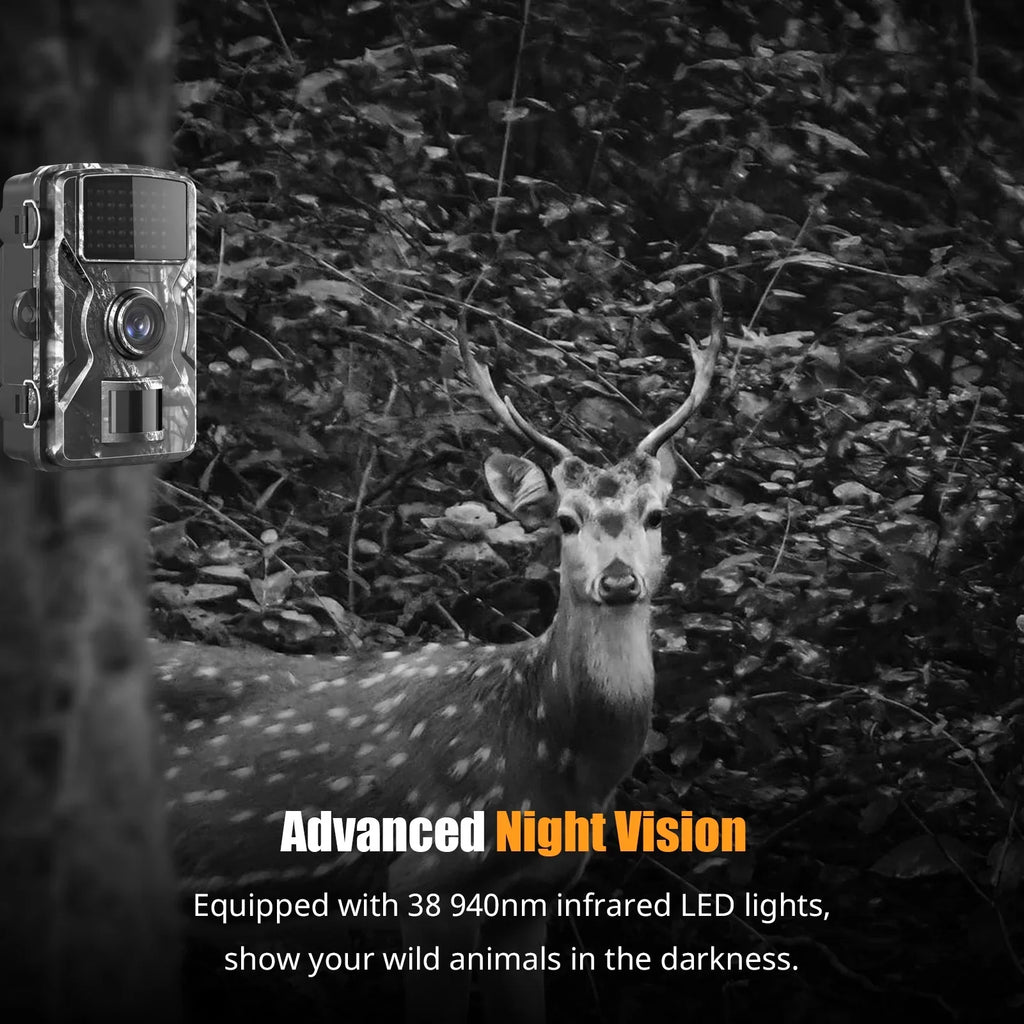 Dadypet 1080P Trail Game Camera with IR Night Vision, Motion Detection, IP66 Waterproof, and 2.4'' TFT Color Display for  Wildlife, Farm, and Home Use