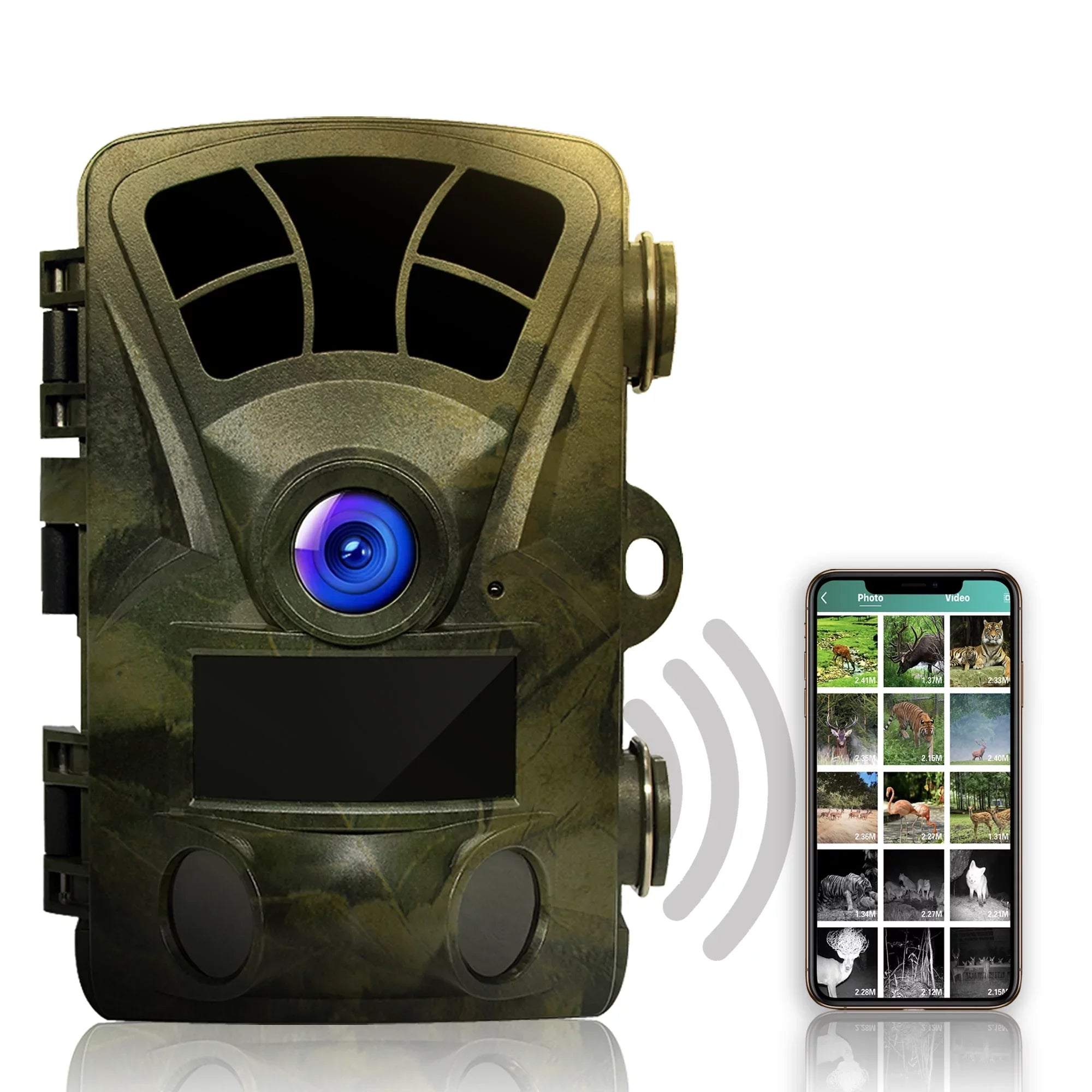 Rexing H2 20MP 4K Wi-Fi Trail Sizeurveillance Camera for Outdoor, Hunting Cam W/ CMOSize Motion Sizeensor