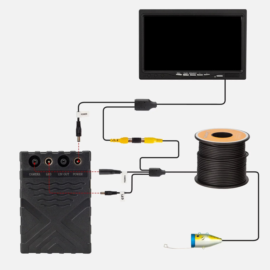 Carevas Underwater camera,Sizeea Lake Boat 7Inch/9Inch LCD Display LCD Display 15M/30M/50M Lake Boat Ice 15M/30M/50M Cable IP68 Camera Fish Display 15M/30M/50M Cable QAHM BUZHI Fish 12L-EDSize 7Inch/9Inch