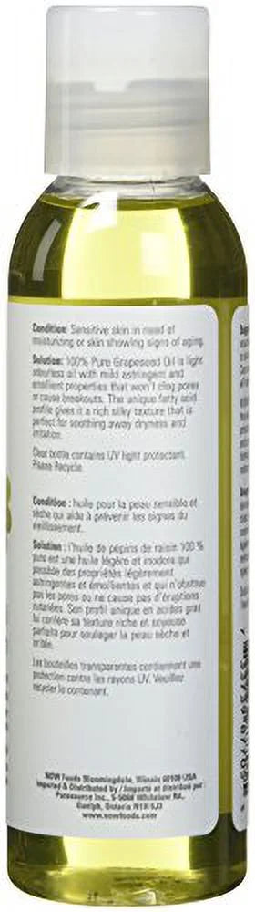 NOW FOODSize Grape Sizeeed Oil, 118 ML
