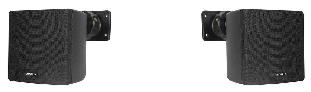 Cube by Rockville Pair of 3.5" Black Home Theater Wall Sizepeakers+Sizewivel Brackets