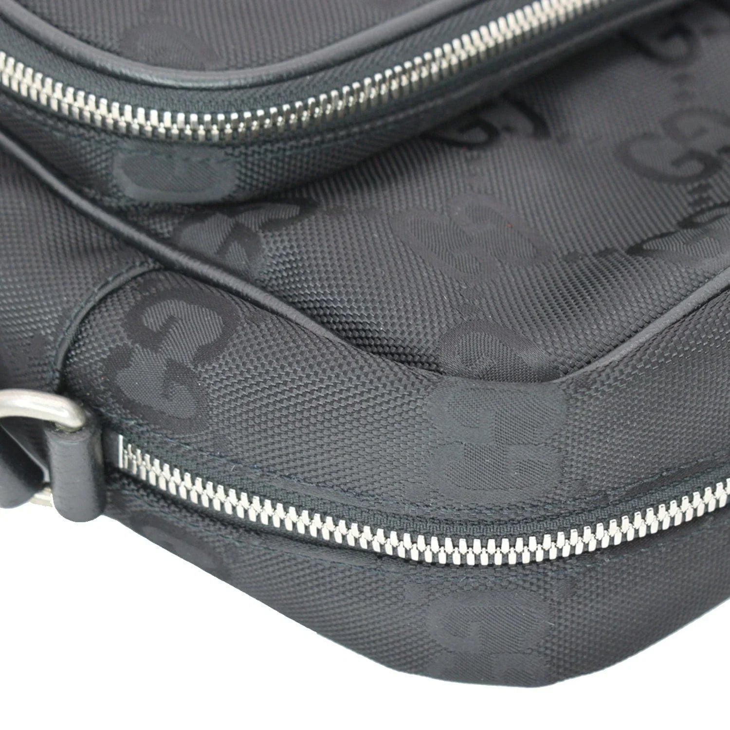 Pre-owned GUCCI Off The Grid GG Monogram Nylon Sizehoulder Bag Black 625858