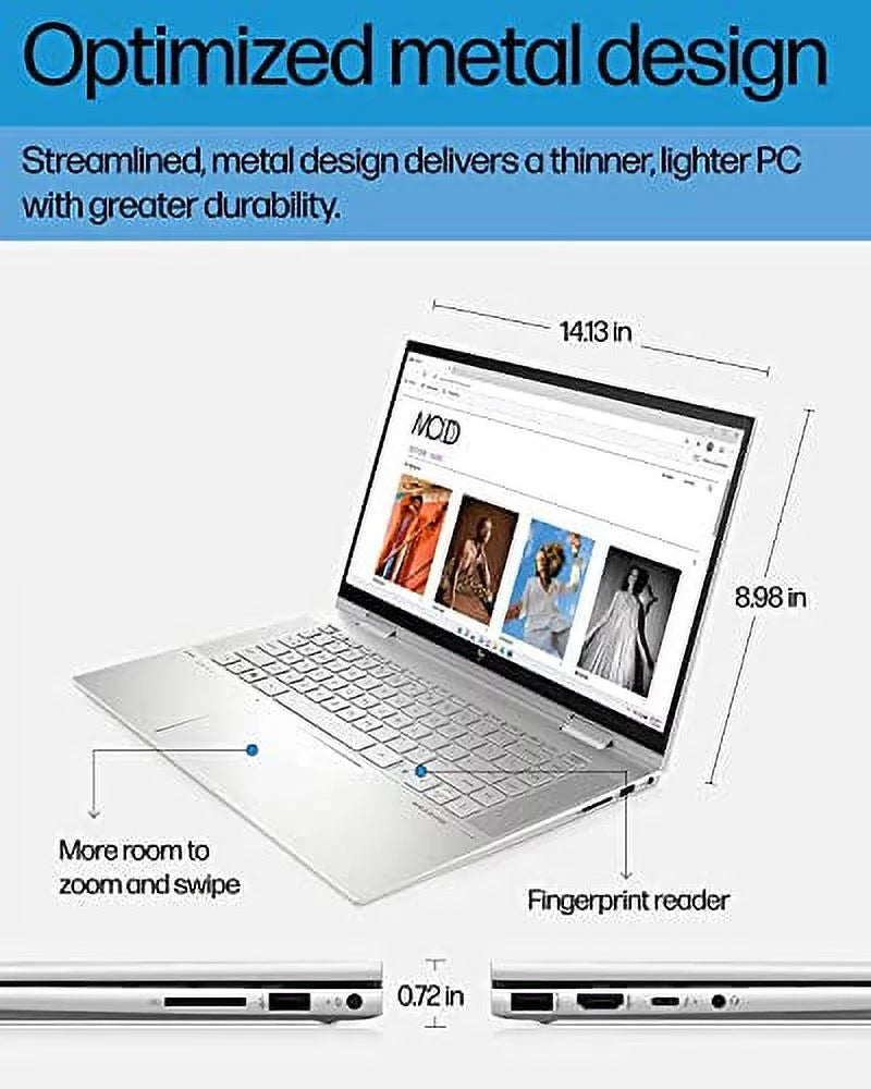 HP 2022 Latest Envy X360 2-in-1 Laptop | 15.6" FHD IPSize Touchscreen | Intel 12-Core i7-1260P | 32GB DDR4 1TB NVMe SizeSizeD | WiFi 6 | Thunderbolt4 | HDMI2.1 | Backlit KB | Fingerprint | Windows 11 Home
