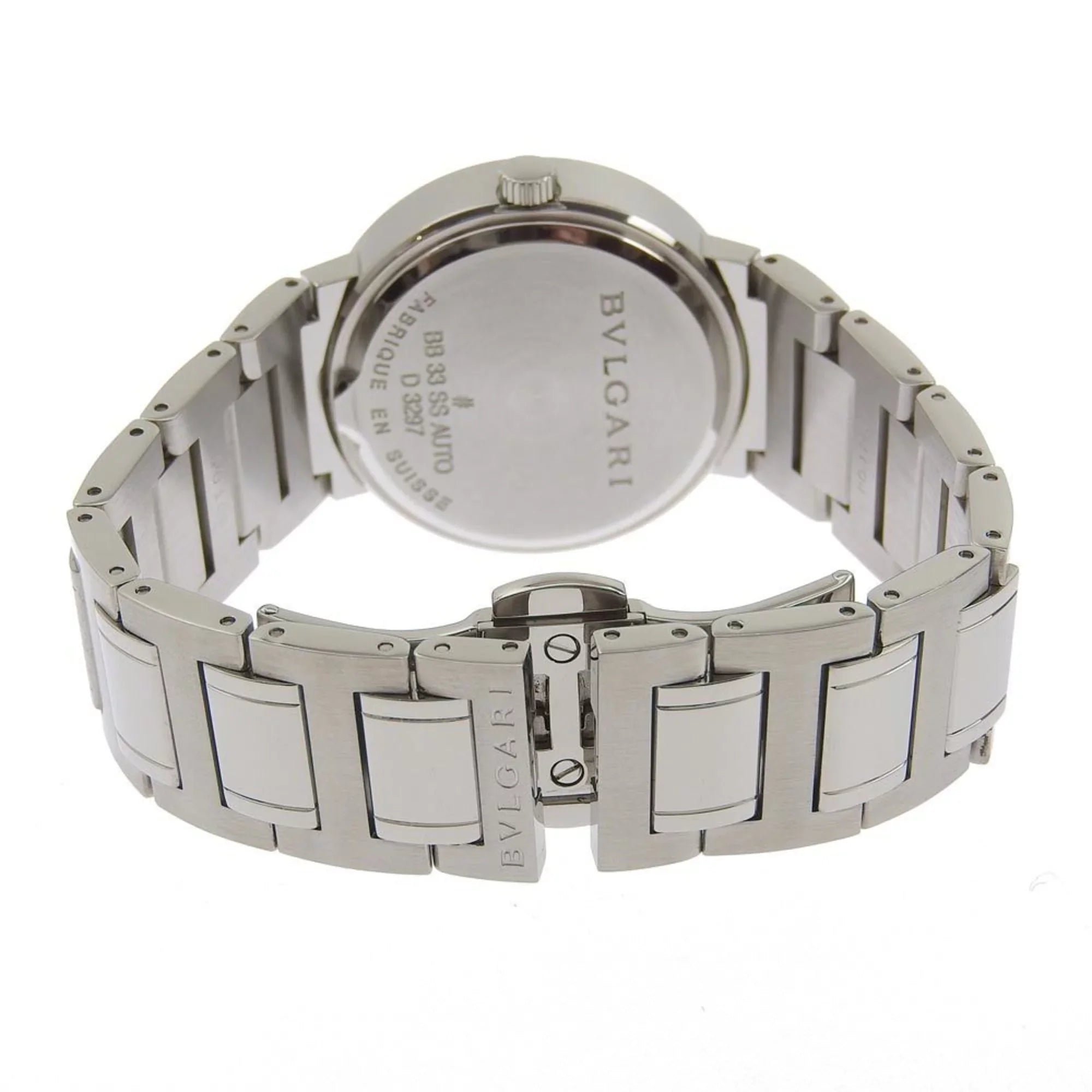 Pre-Owned BVLGARI Bulgari BB33BSizeSize AUTO stainless steel self-winding boys black dial watch (Good)