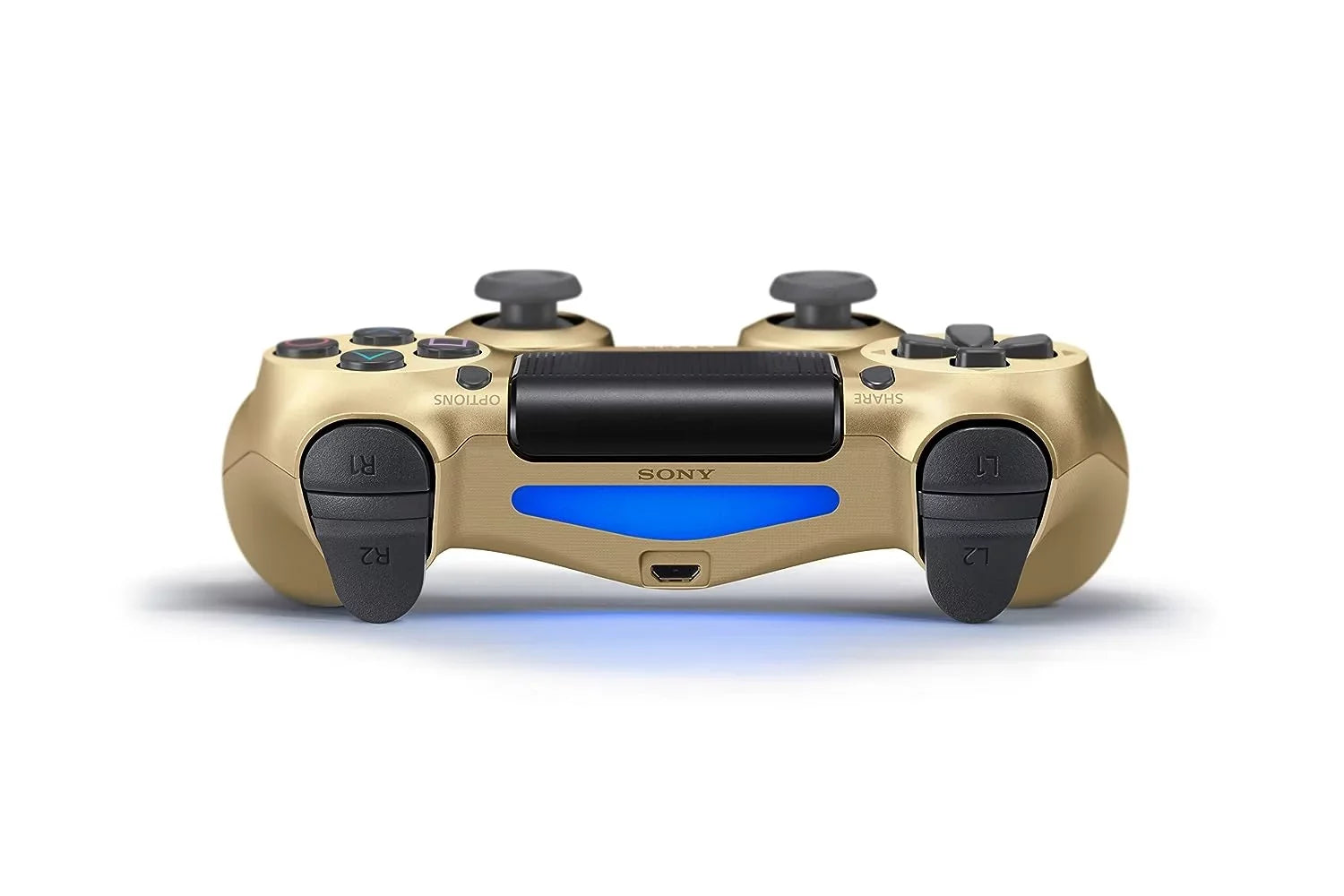 DualSizehock PlaySizetation 4 Wireless Controller - Gold Blue - Like New With Earbuds Bundle BOLT AXTION