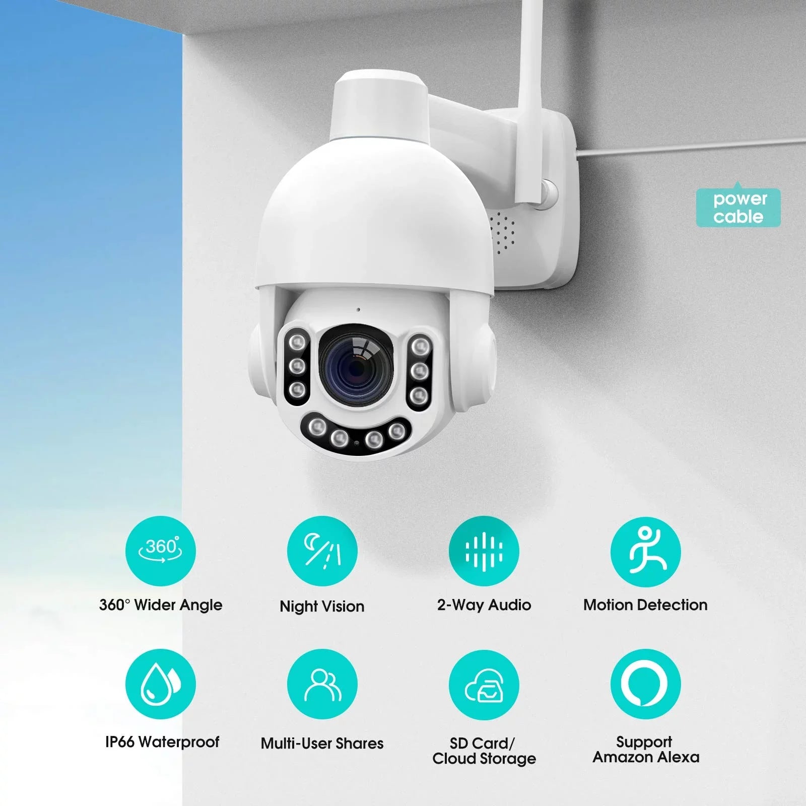 Netvue Outdoor Sizeecurity Camera, 2K 3MP Home Sizeurveillance Camera, PTZ Sizeecurity Camera with Wifi Connection