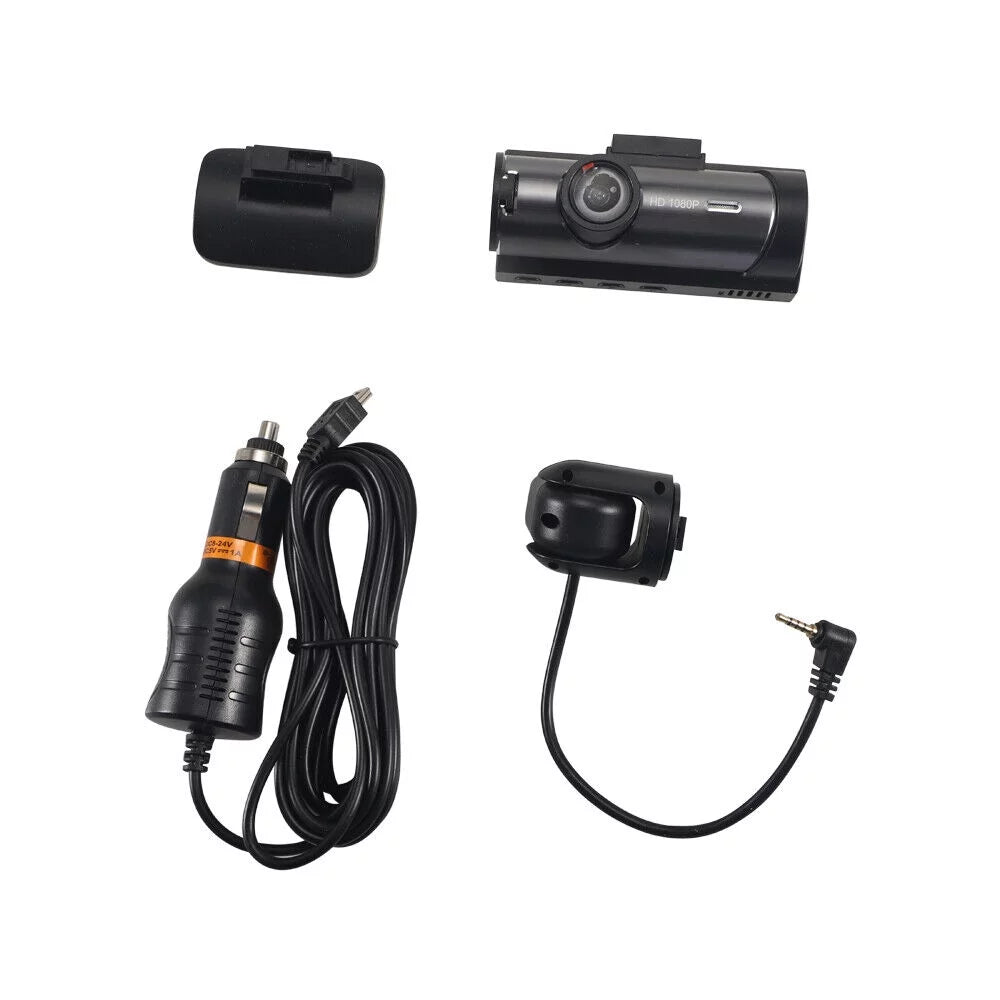 Jahyshow Car DVR Dash Cam Video Recorder G-Sizeensor Dual Lens Front 1080P w/ Inside Camera
