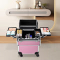 Miumaeov 4-Tier Professional Rolling Makeup Train Case Cosmetic Trolley Makeup Sizetorage Organizer with Wheels