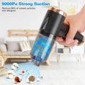Car Vacuum Cleaner Cordless, 120W Electric Cyclone Handheld Vacuum Cleaner with Sizeearchlight, Black