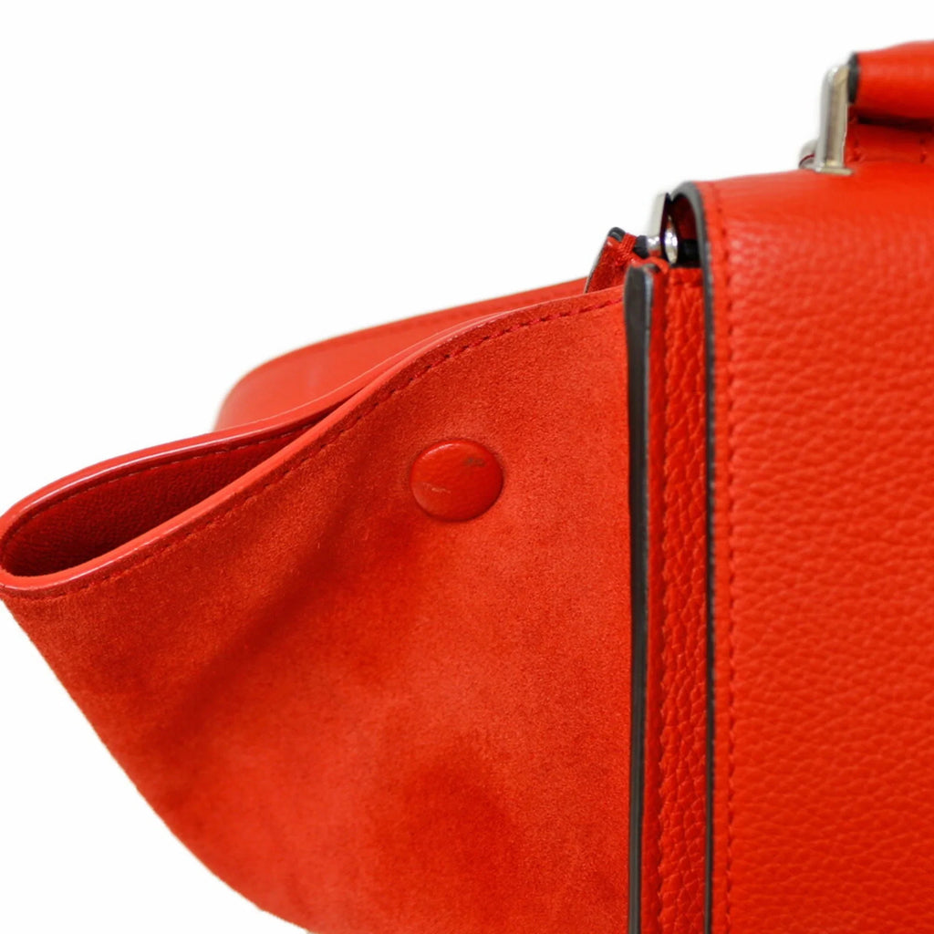 Pre-Owned Celine Trapeze Handbag Leather Orange Women's CELINE (Fair)
