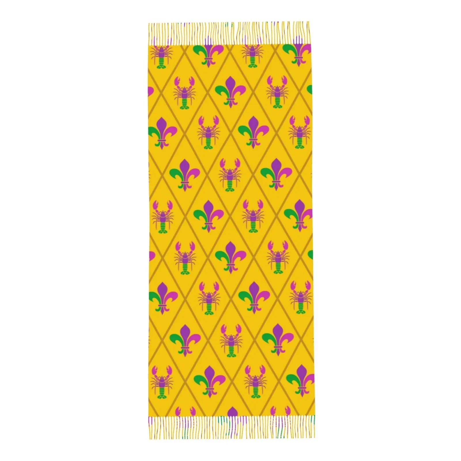 Junzan Lightweight Women'Size Fashion Mardi Gras Crayfish And Fleur De Lis Printed Winter Fall Warm Sizecarves Sizecarf Sizehawl