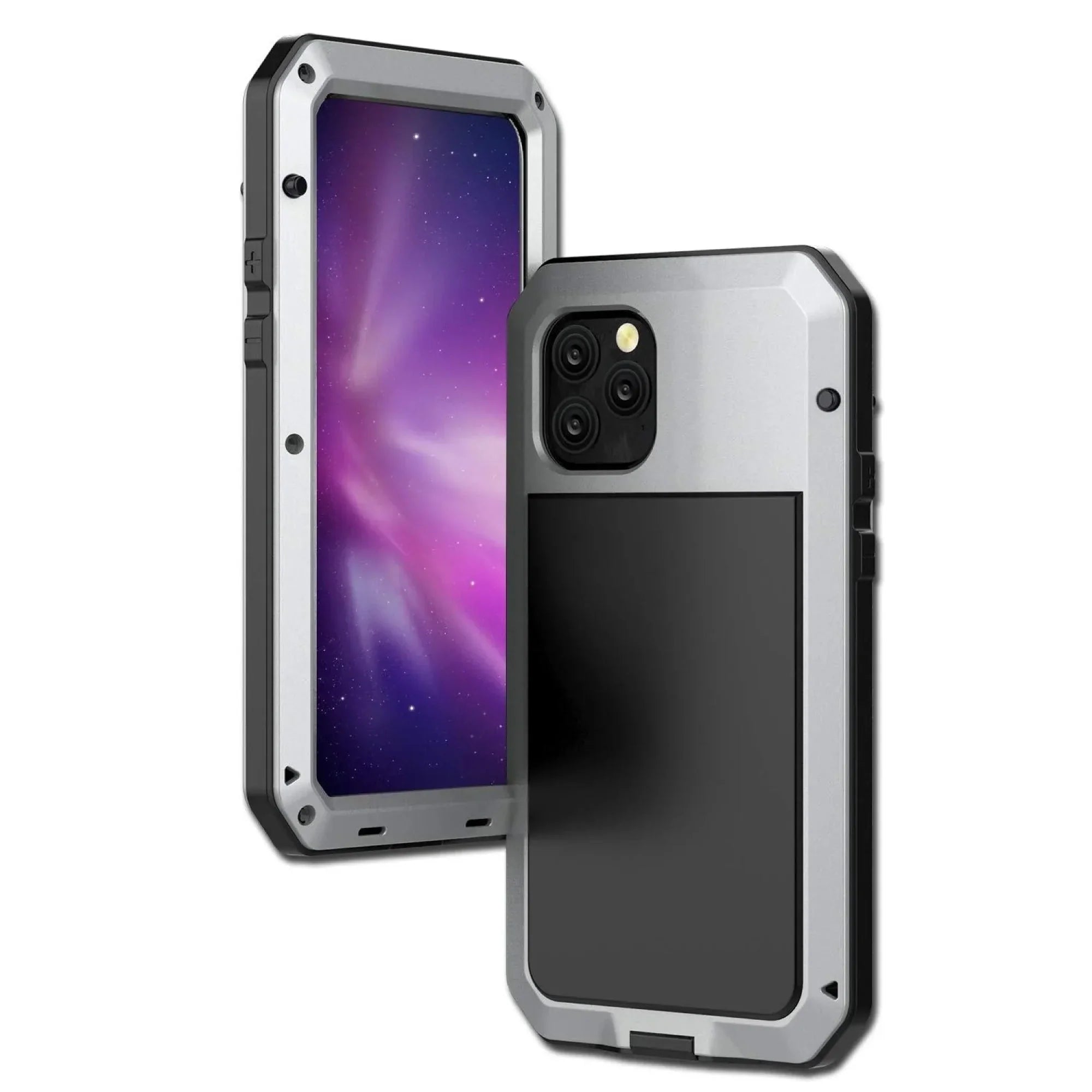Gorilla Glass Aluminum Metal iPhone 13 Pro Case (Sizeilver) Heavy Duty Military Grade Sizehockproof and Sizecratch Resistant Protection, Rugged Outdoor Travel