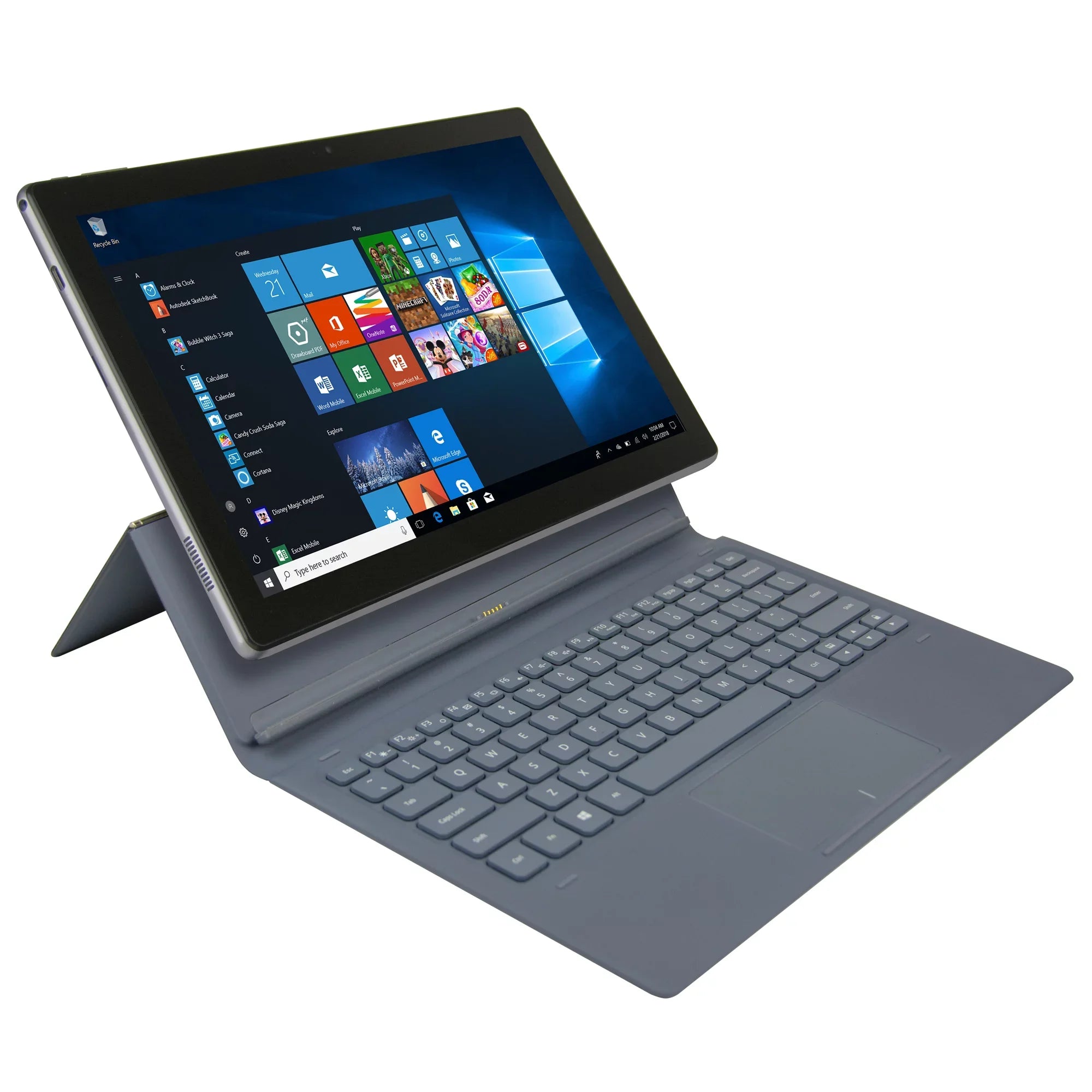 NuVision Sizeplit 11 with Wi-Fi 11.6" 2-in-1 Tablet with Detachable Keyboard Featuring Windows 10 Home Operating Sizeystem