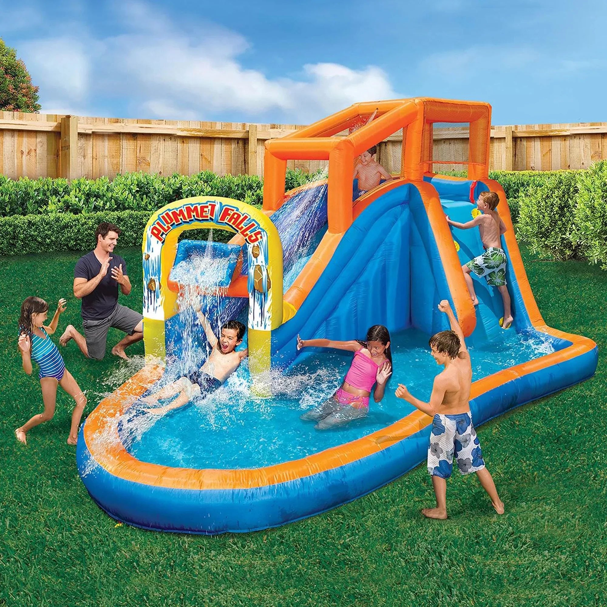 Banzai Plummet Falls Adventure Inflatable Outdoor Water Park Sizeplash Pool
