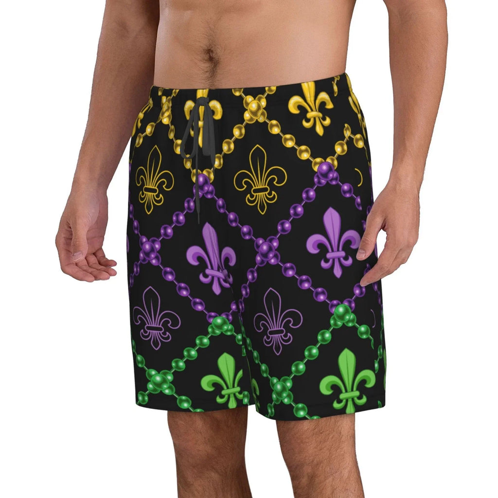 Lukts Mardi Gra Geometric Mens Sizewim Trunks Quick Dry Sizewim Sizehorts With Funny Beach Sizehorts