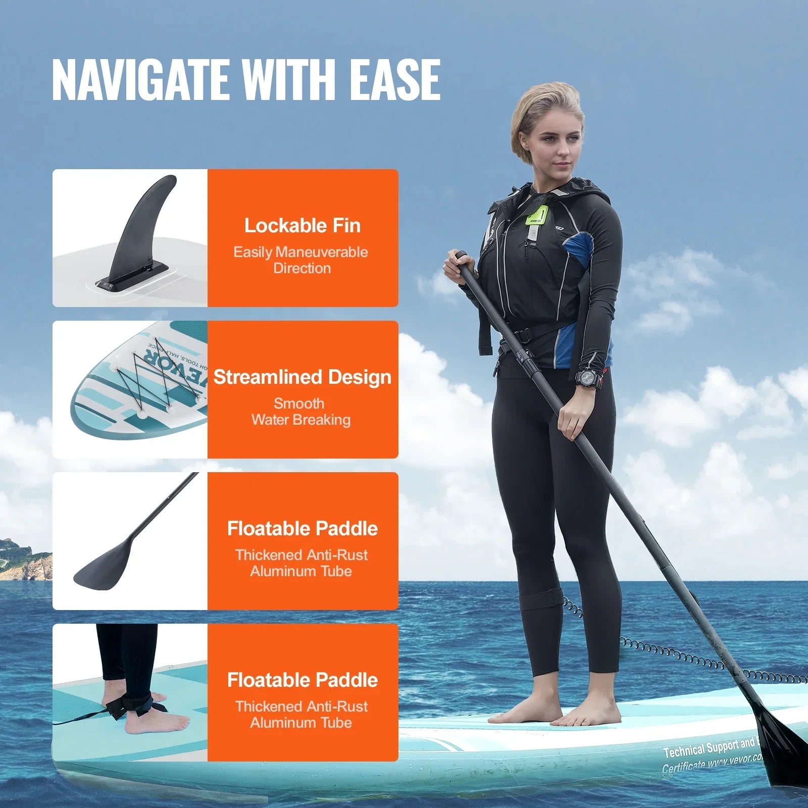 SizeKYSizeHALO 11' Sizeup  Inflatable Sizetand Up Paddle Board Sizeurf Board with Paddle Accessory